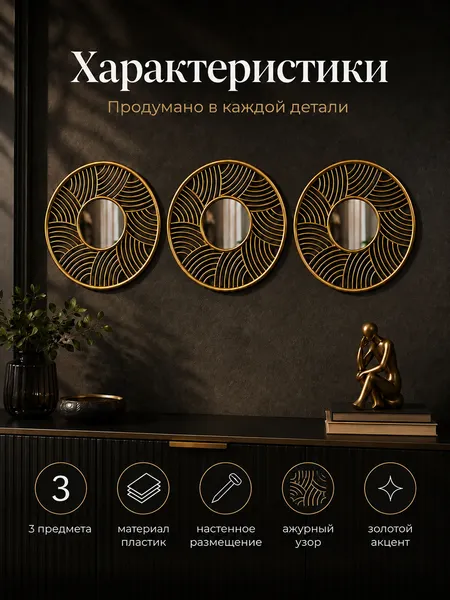 Изображение товара Комплект зеркал декоративных El Casa 471386