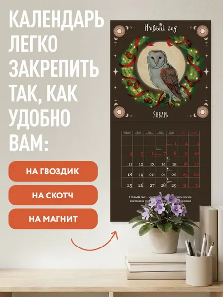 Изображение товара Календарь настенный Эксмо Колесо года. Календарь магических праздников. 2027 год (9785042406461)