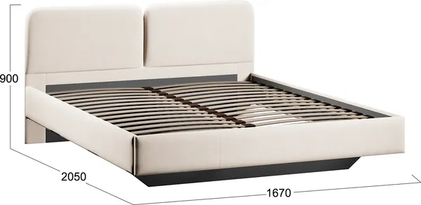 Изображение товара Двуспальная кровать ТриЯ Флори 1600 Тип 1 (велюр Ultra Ivory)