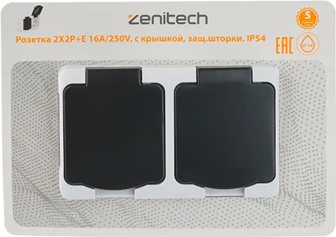Изображение товара Розетка Zenitech L01024 (черно-серый)
