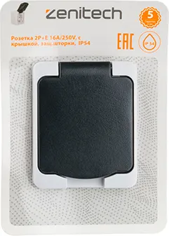 Изображение товара Розетка Zenitech L01021 (черно-серый)