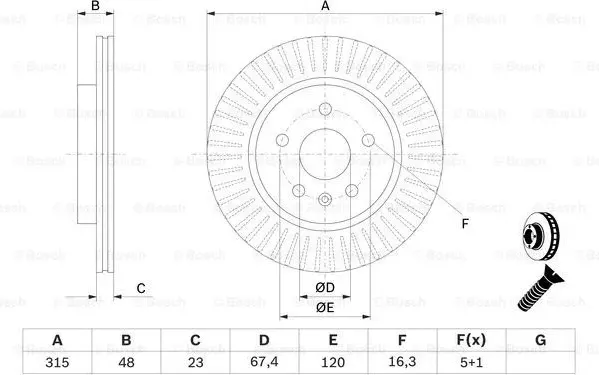 Изображение товара Тормозной диск Bosch 0986479C71