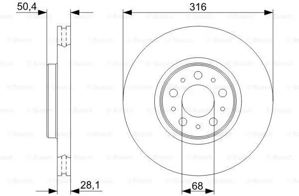 Изображение товара Тормозной диск Bosch 0986479C85