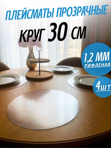 Изображение товара Плейсмат Stolstyle ПВХ Круг 30см 1.2мм (4шт, рифленый)