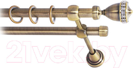 Изображение товара Карниз для штор Lm Decor Кубок 110 2р гладкий (антик, 3.6м)