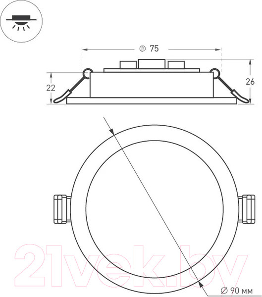 Изображение товара Точечный светильник Arlight DL-BL90-5W Warm White / 021432