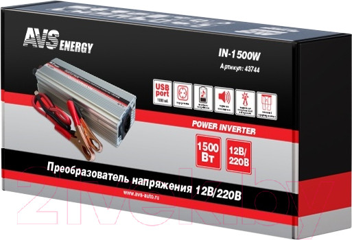 Изображение товара Автомобильный инвертор AVS IN-1500W / 43744