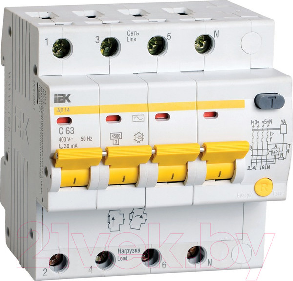 Изображение товара Дифференциальный автомат IEK MAD10-4-025-C-030