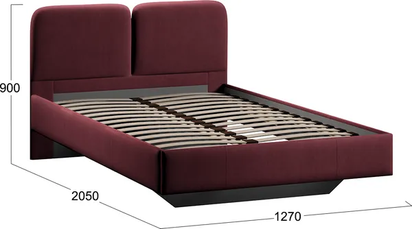 Изображение товара Полуторная кровать ТриЯ Флори 1200 Тип 1  (велюр Ultra Berry)