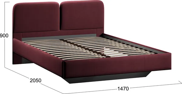 Изображение товара Полуторная кровать ТриЯ Флори 1400 Тип 1  (велюр Ultra Berry)