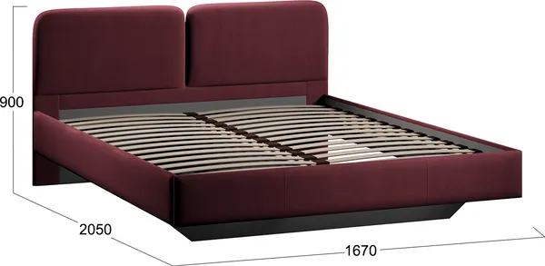Изображение товара Двуспальная кровать ТриЯ Флори 1600 Тип 1  (велюр Ultra Berry)