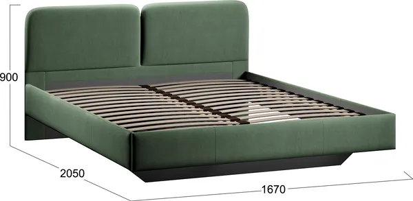 Изображение товара Двуспальная кровать ТриЯ Флори 1600 Тип 1 (велюр Ultra Olive)