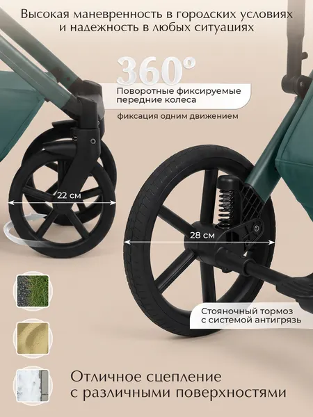 Изображение товара Детская универсальная коляска Sweet Baby 2в1 SBL Dolce (Emerald)