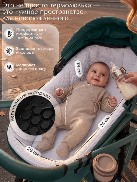 Изображение товара Детская универсальная коляска Sweet Baby 2в1 SBL Dolce (Emerald)