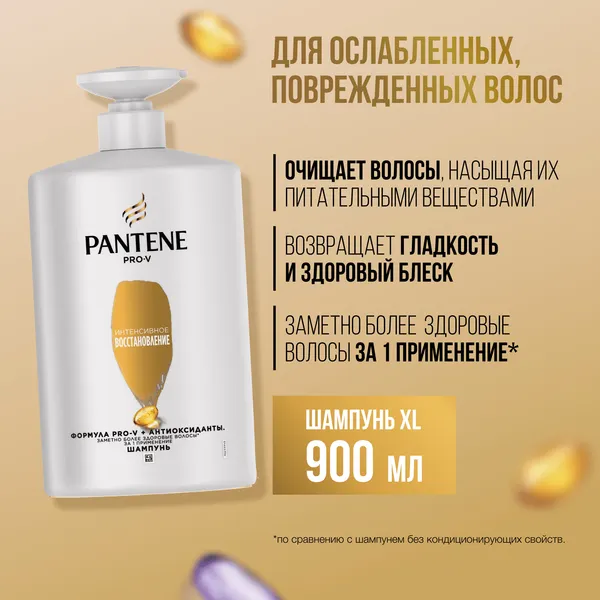 Изображение товара Набор косметики для волос PANTENE Интенсивное восстановление Шампунь+Бальзам (2x900мл)