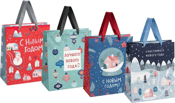 Изображение товара Набор пакетов подарочных Meshu Моменты счастья / MS_93344 (4шт)