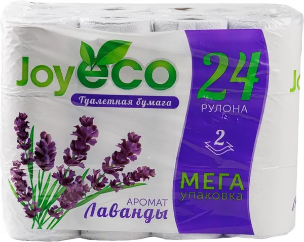 Изображение товара Туалетная бумага JOY ecо с ароматом лаванды 2сл (24рул, белый)