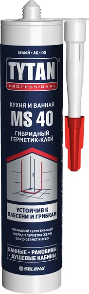 Изображение товара Клей-герметик Tytan Professional Кухня-Ванная гибрид (280мл, белый)
