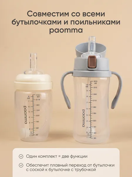 Изображение товара Набор носиков для поильника Paomma С ершиком (2шт)