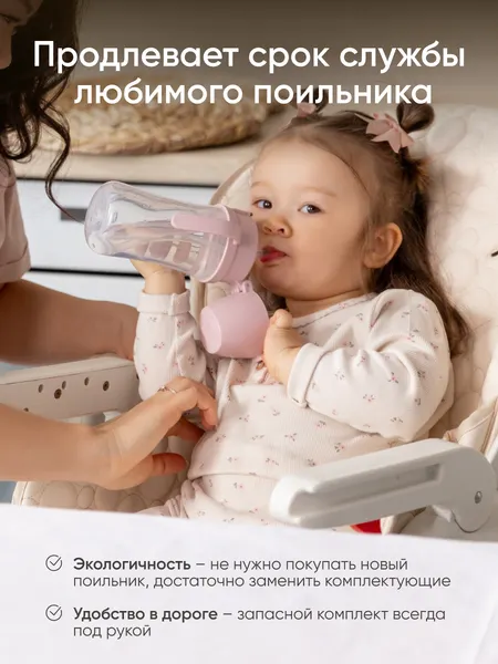 Изображение товара Набор носиков для поильника Paomma С ершиком (2шт)