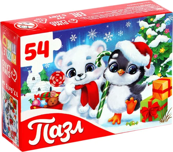 Изображение товара Пазл Puzzle Time Пушистый Новый год / 9815528 (54эл)