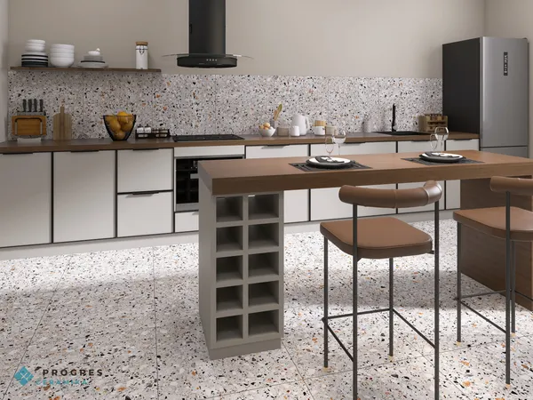 Изображение товара Плитка ProGres Terrazzo Nova NR0373К (600x600, серый)
