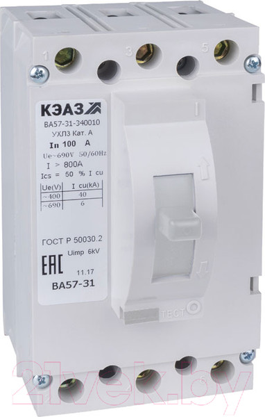 Изображение товара Выключатель автоматический КЭАЗ ВА 57-31/80А 340010-1200 690AC-УХЛ3 / 108428