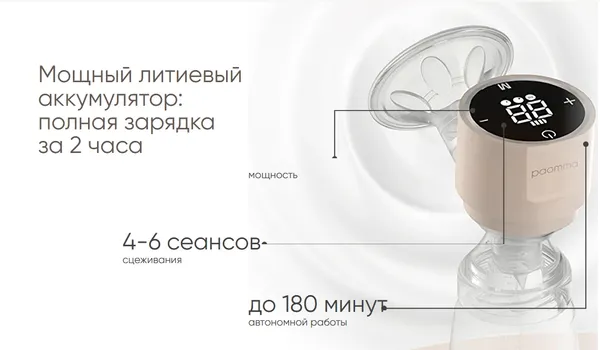 Изображение товара Молокоотсос электрический Paomma Беспроводной сенсорный