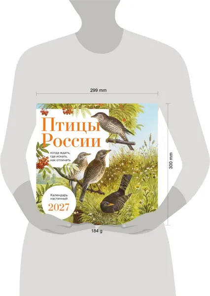 Изображение товара Календарь настенный Эксмо Птицы России: когда ждать, где искать, как отличать. 2027 год (9785042402272)