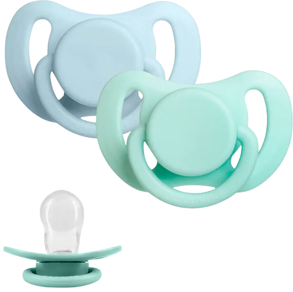 Изображение товара Набор пустышек Paomma Силиконовые 6-18 мес (Baby Blue/Milk Mint)