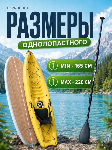 Изображение товара Весло для SUP-борда Okproduct Четырехсоставное 