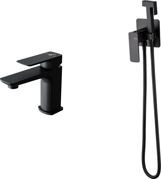 Изображение товара Гигиенический душ со смесителем Oliveeka OL-829003+139003-MB (черный матовый)