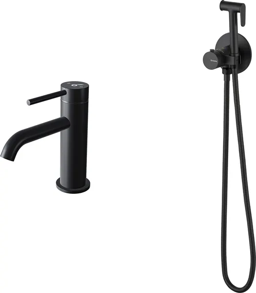 Изображение товара Гигиенический душ со смесителем Oliveeka OL-829909+88139017-MB (черный матовый)