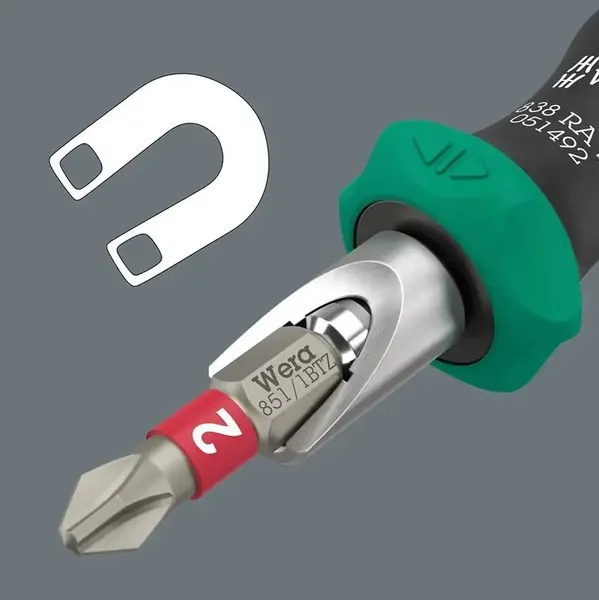 Изображение товара Рукоятка отверточная WERA RA-S 1/4" / 05051492001