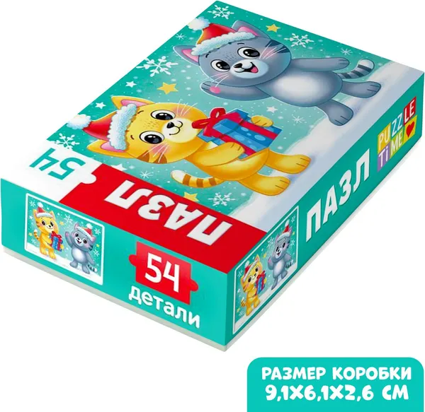 Изображение товара Пазл Puzzle Time Новый год у котят / 7795235 (54эл)
