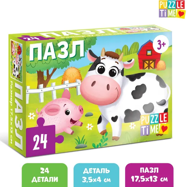 Изображение товара Пазл Puzzle Time На ферме / 7005867 (24эл)
