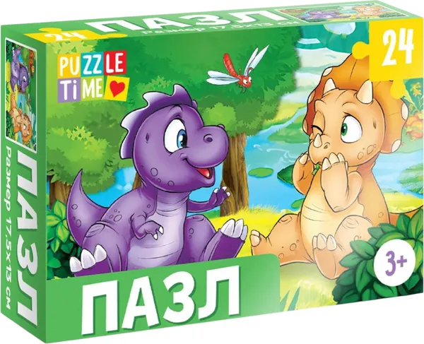 Изображение товара Пазл Puzzle Time Веселые динозаврики / 7005847 (24эл)
