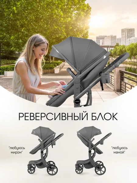 Изображение товара Детская универсальная коляска Aimile Adventurer PU / ADVPU-22 (темно-серый)