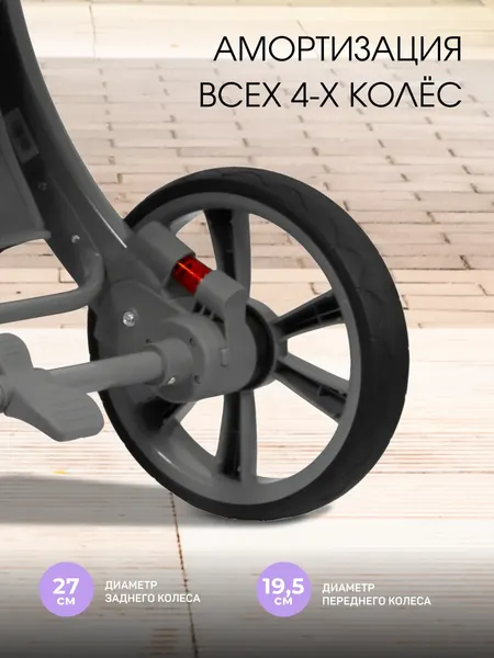 Изображение товара Детская универсальная коляска Aimile Adventurer PU / ADVPU-22 (темно-серый)