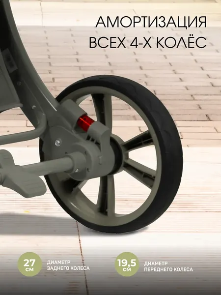Изображение товара Детская универсальная коляска Aimile Adventurer PU / ADVPU-20 (хаки)