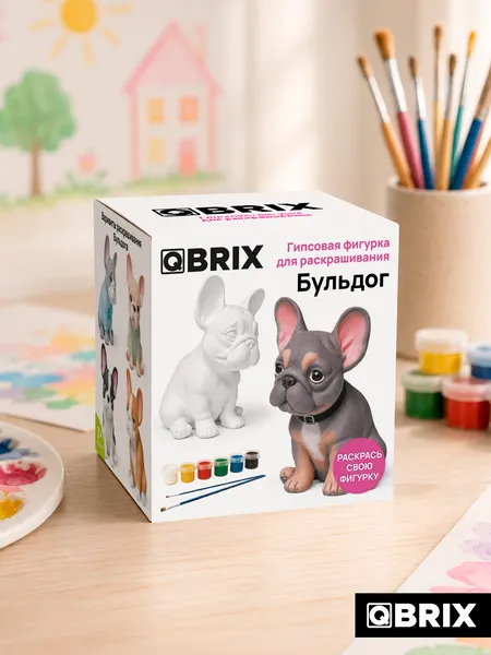 Изображение товара Набор для творчества QBRIX Гипсовая фигурка для раскрашивания. Бульдог 25009