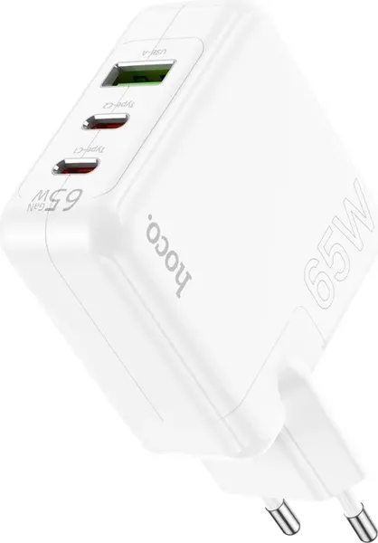 Изображение товара Адаптер питания сетевой Hoco C115A Header PD65W (белый)