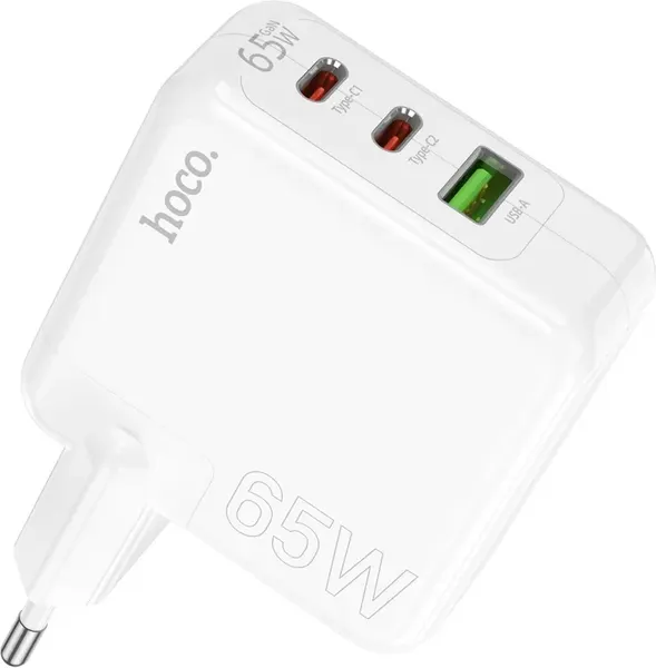 Изображение товара Адаптер питания сетевой Hoco C115A Header PD65W (белый)