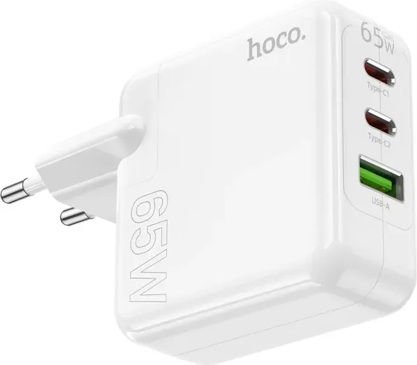 Изображение товара Адаптер питания сетевой Hoco C115A Header PD65W (белый)