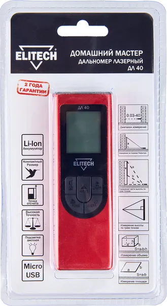Изображение товара Лазерный дальномер Elitech ДЛ 40 / 204767