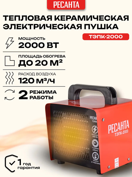 Изображение товара Тепловая пушка электрическая Ресанта ТЭПК-2000 (67/1/21)