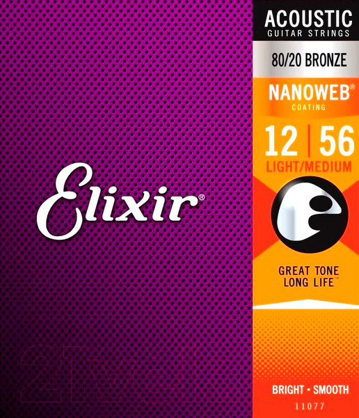 Изображение товара Струны для акустической гитары Elixir Strings 11077 / 12-56