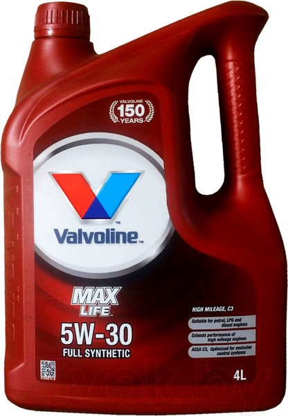 Изображение товара Моторное масло Valvoline Maxlife C3 5W30 / 872368 (4л)