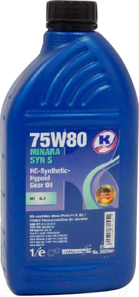 Изображение товара Трансмиссионное масло Kuttenkeuler Minara Syn S 75W80 / 302542 (1л)