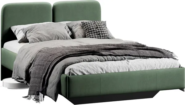 Изображение товара Полуторная кровать ТриЯ Флори 1200 Тип 1 (велюр Ultra Olive)